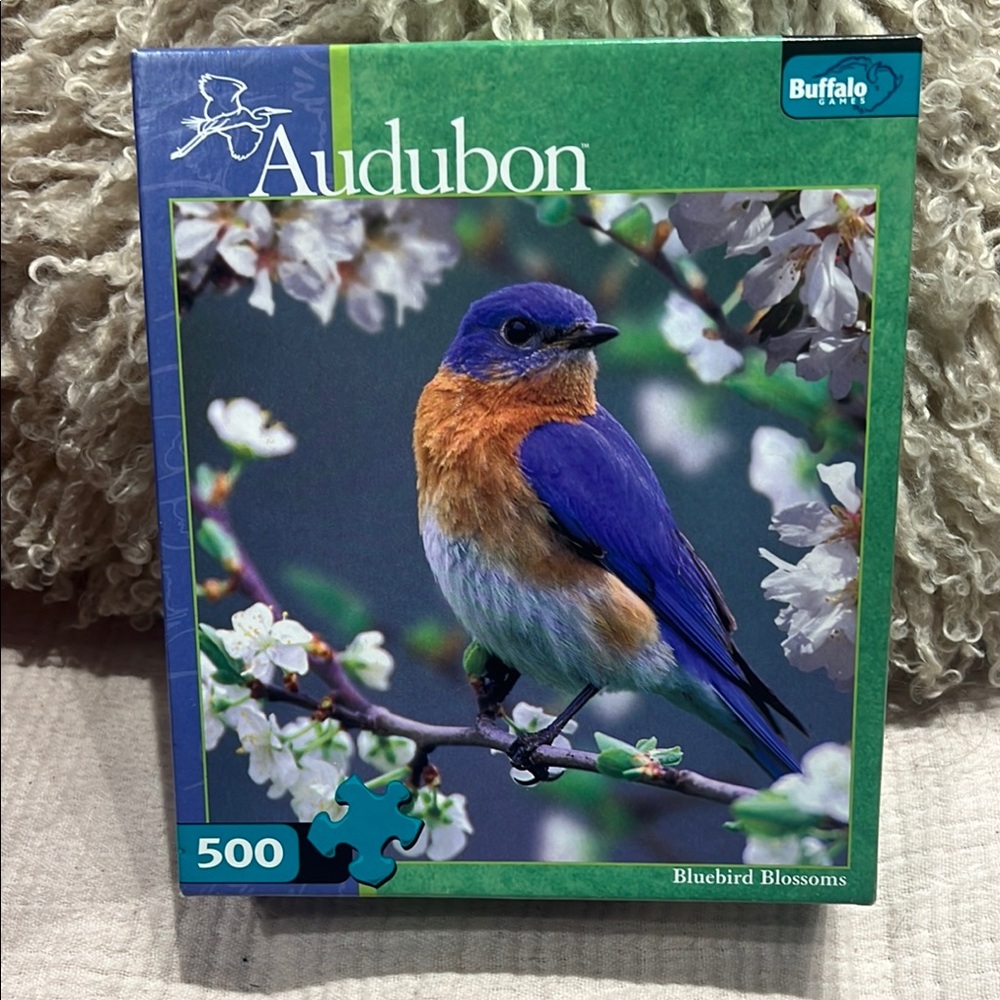 Buffalo Audubon 500pc Puzzle Bluebird Blossoms SALE🔴3/$25!